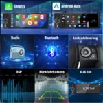 Junsun Drathlos Carplay Android Auto Display mit Rückfahrkamera 1Din - Imagen 7