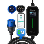 Junsun cargador EV portátil Tipo 2 6-32A 7KW para coche eléctrico