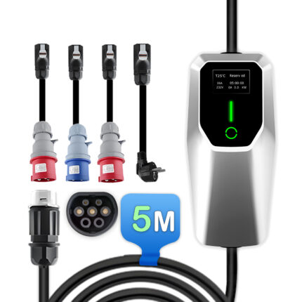 Junsun Cargador EV Tipo 2 3,5-22kW 6-32A Cable de Carga Coche Eléctrico CEE