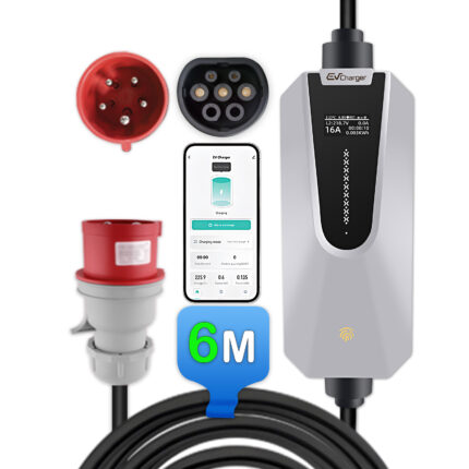 Junsun Cargador EV Coche Eléctrico Cable Tipo 2 6-32A 11kW/22kW Control por App